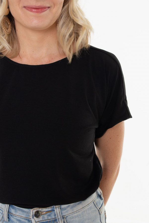 Ethical clothing for women - Classic T Shirt Black Front Detail