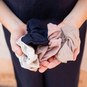 Assorted linen scrunchies