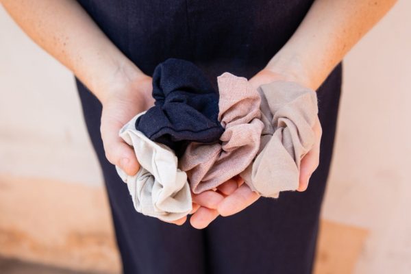 Assorted linen scrunchies